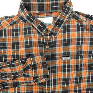 Columbia Men's XL Long Sleeve Button Up Multicolor Striped Hiking Outdoor Pocket